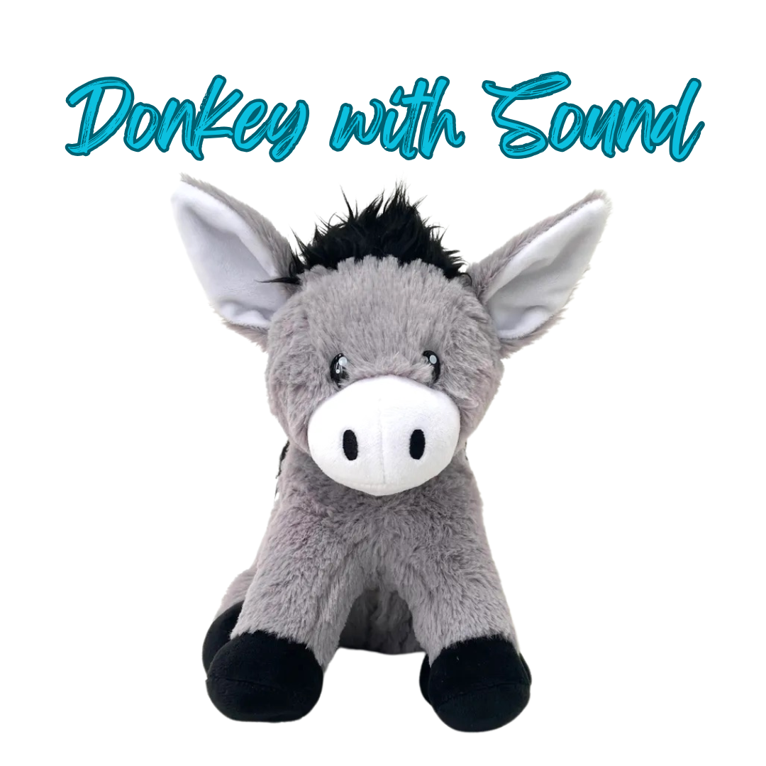 Plushie Cuddly Donkey Stuffed Animal with Sound - Hank the Donkey Plush