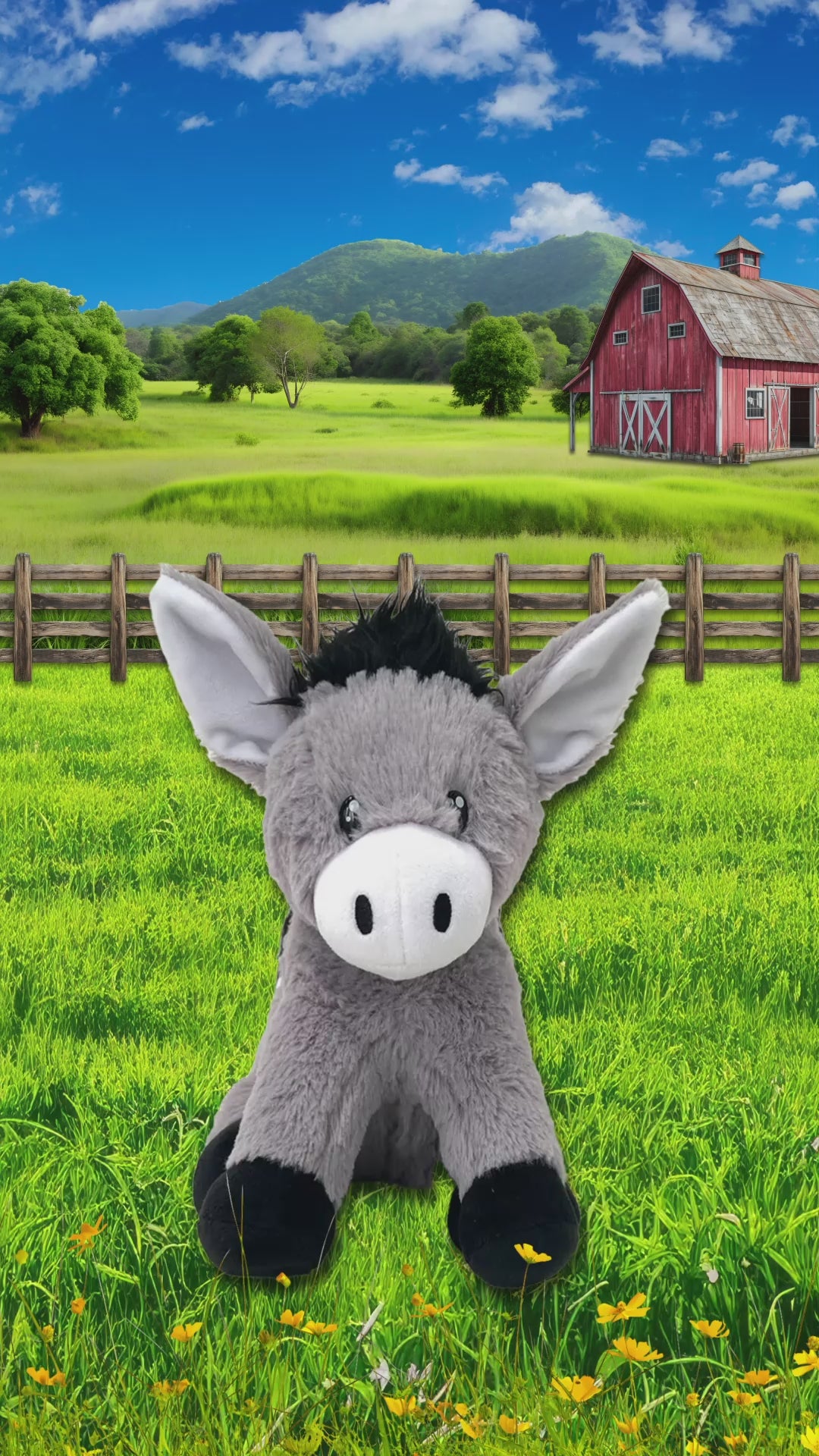 Cuddly Donkey Stuffed Animal with Sound - Hank the Donkey Plush